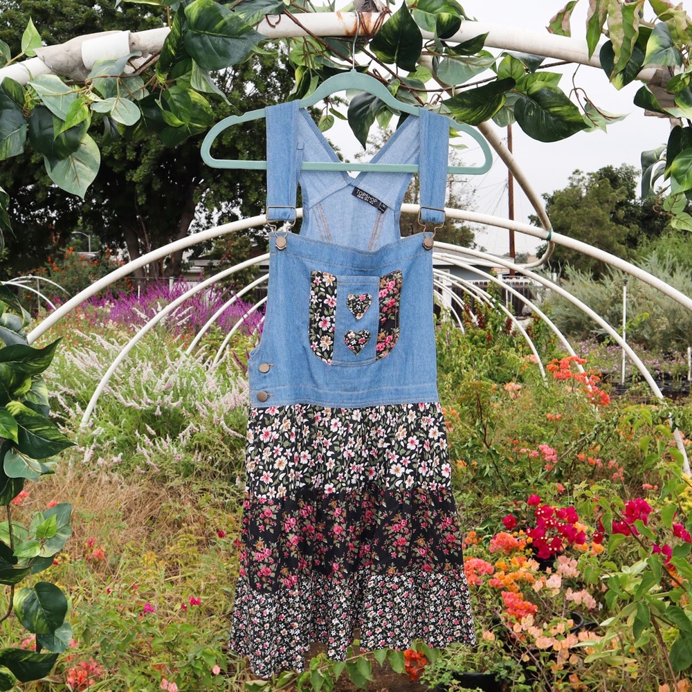 Topshop Floral Overall Dress